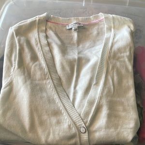 Issac Mizrahi White button up Sweater! Size 1X. New never worn. No stains!